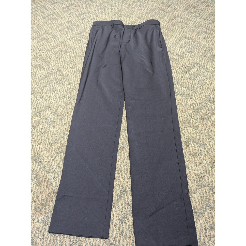 J.Crew Thompson Tapered Dress Pants Mens 32x34 Navy Blue Wool Blend Trousers